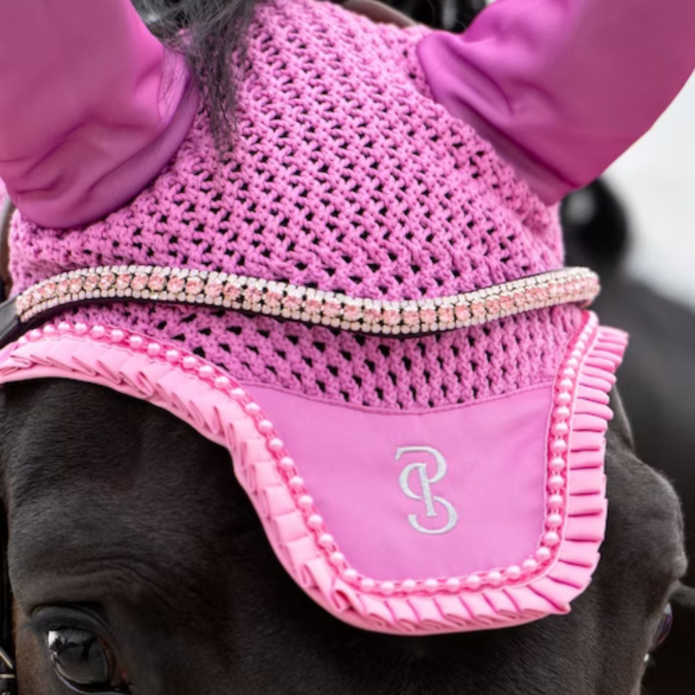 PS of Sweden Ear Bonnet Ruffle - Magenta