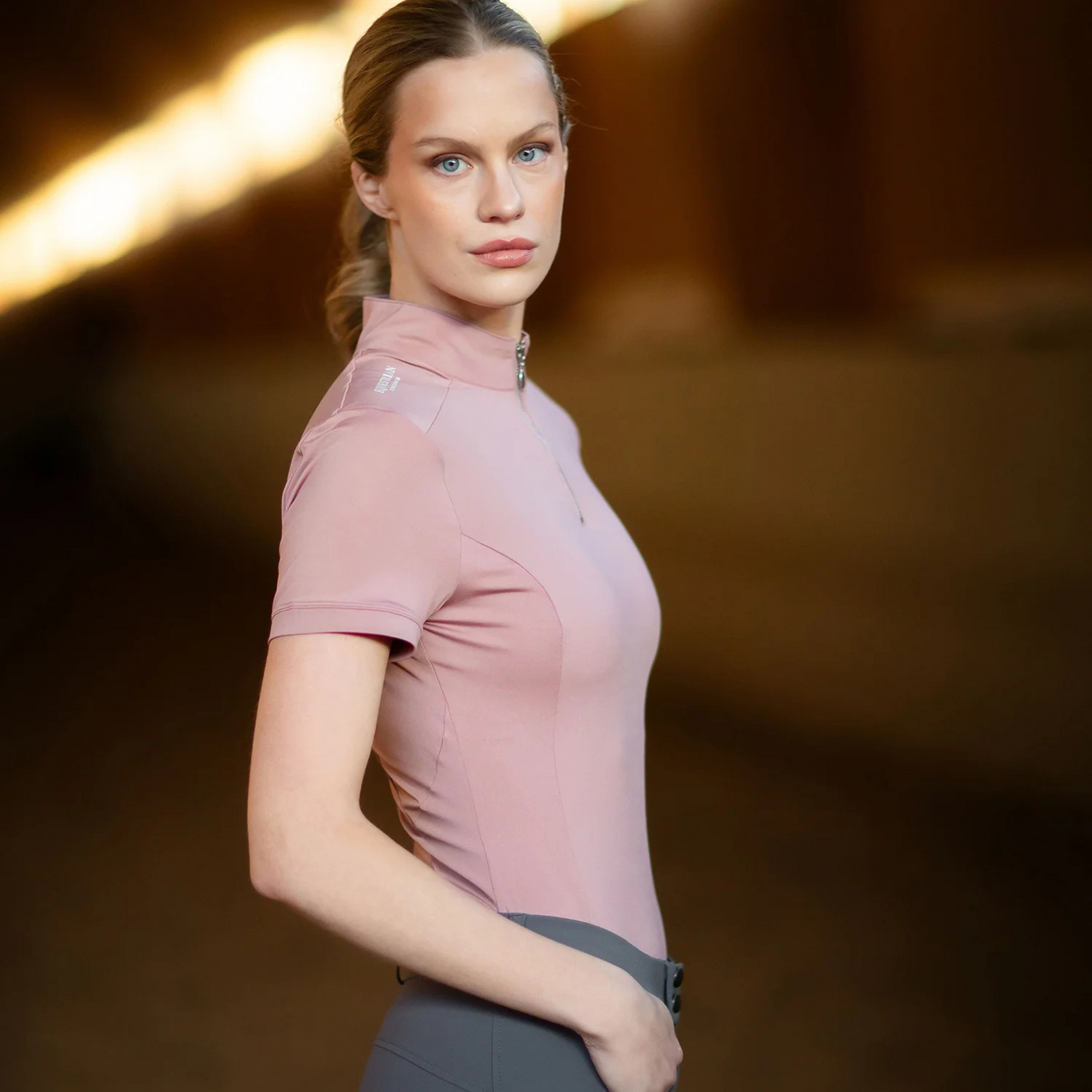 Equestrian Stockholm UV Protection Short Sleeve Top - Pink