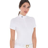 Equestro Slim Fit Stretch Competition Polo Shirt - White