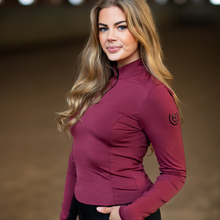 Load image into Gallery viewer, Equestrian Stockholm Air Breeze Top - Bordeaux
