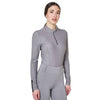 Equestro Technical Rhinestone Long Sleeve Shirt - Frost Grey
