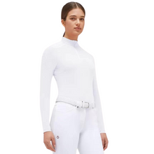 Load image into Gallery viewer, Cavalleria Toscana Long Sleeve Zip Polo - White
