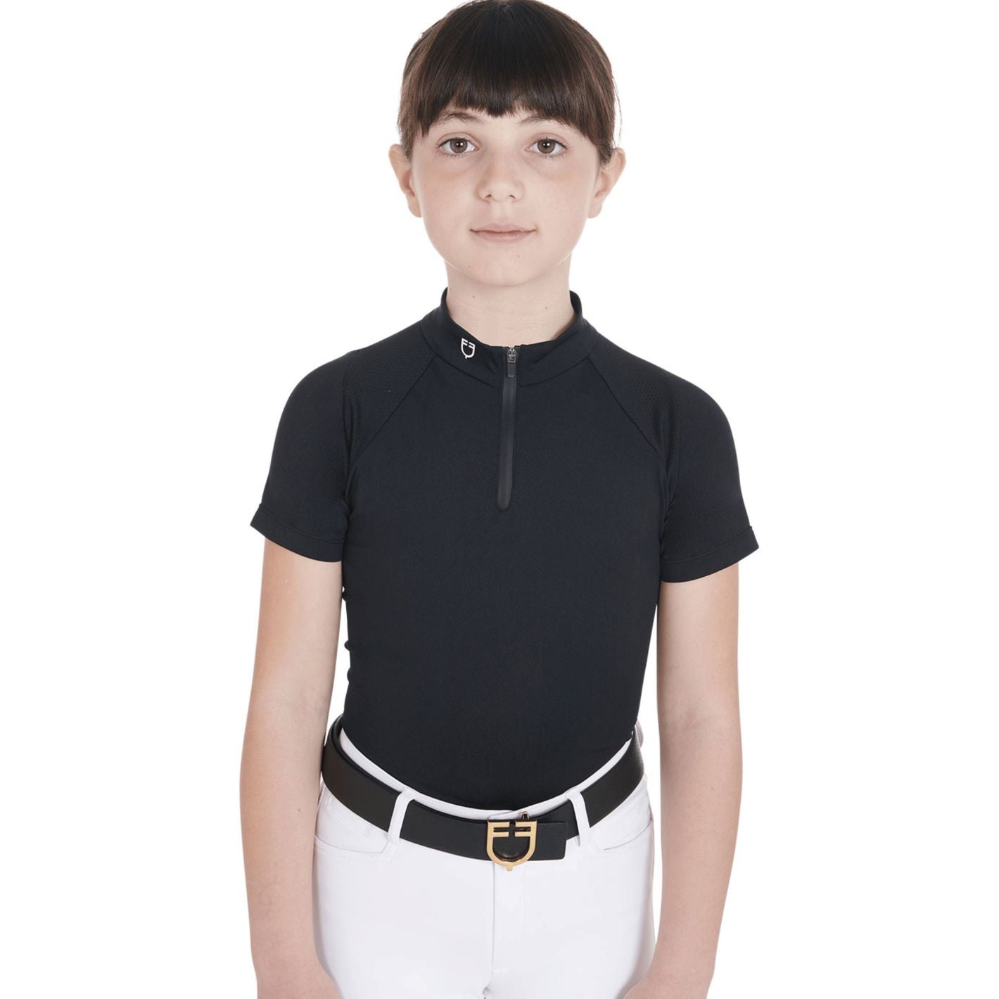 Equestro Kids Training Polo - Black