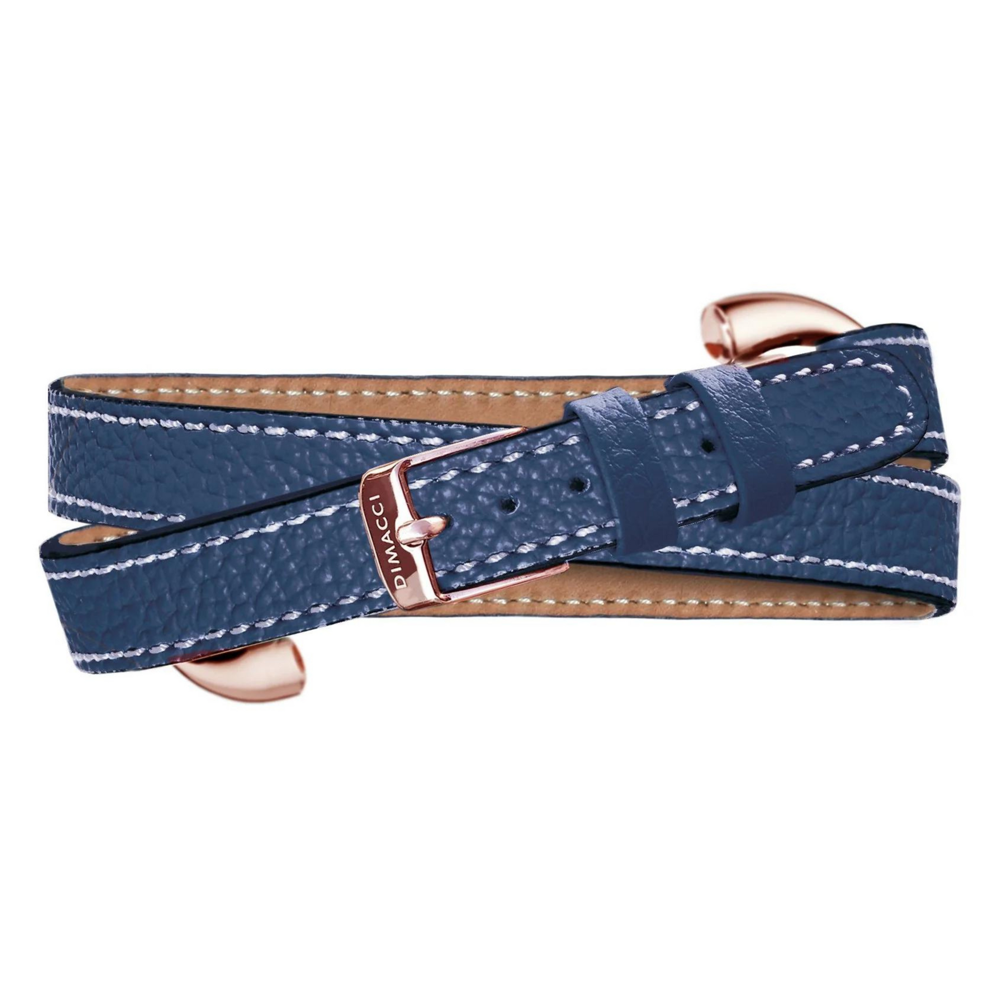 Dimacci Alba Double Wrap Bracelet - Navy / Rose Gold