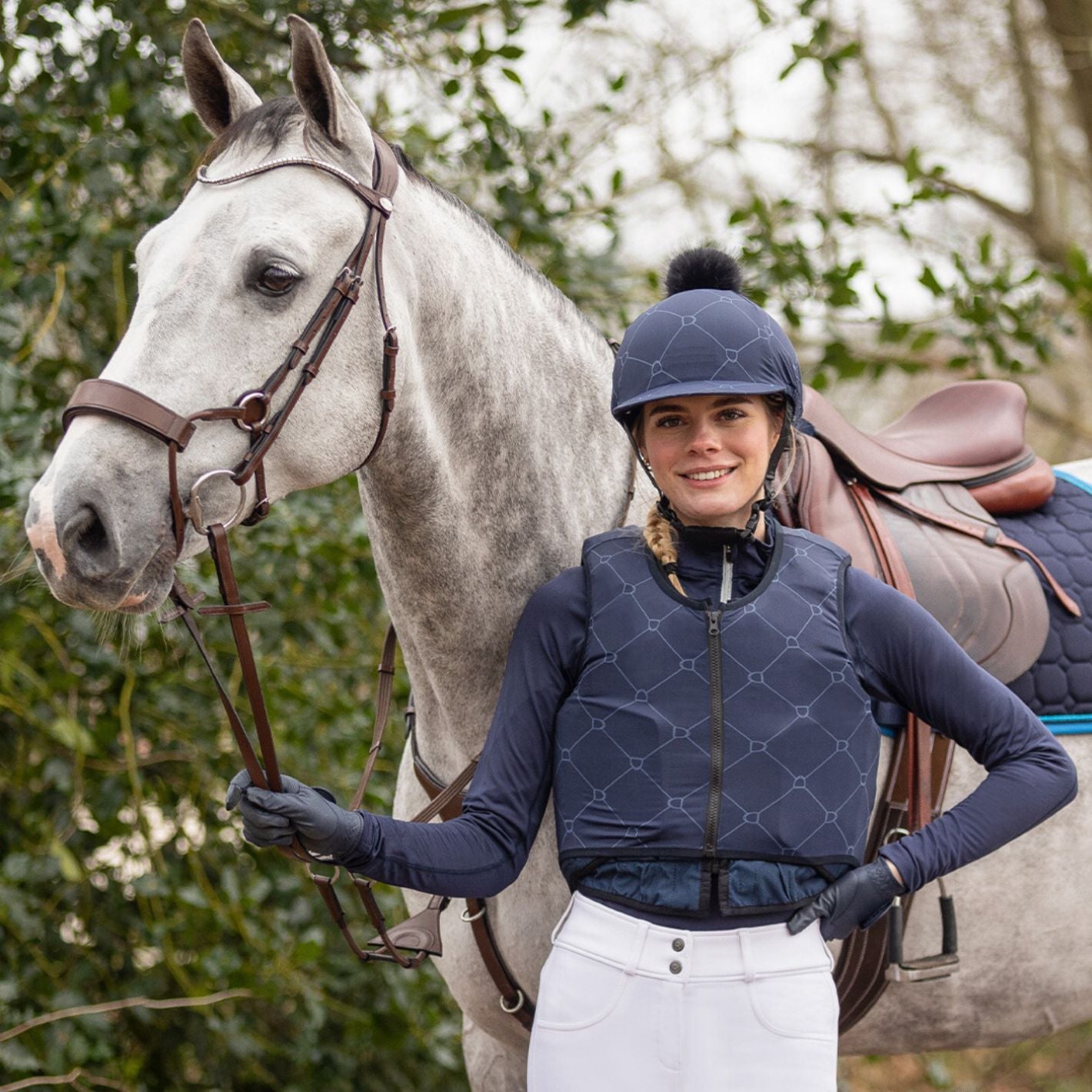 QHP Liora Helmet Cover - Navy