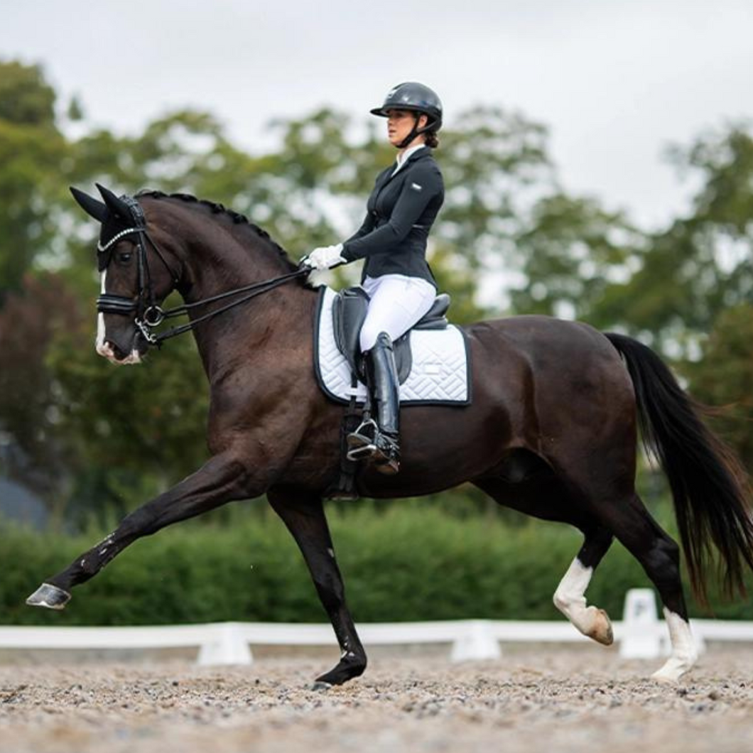 Equestrian Stockholm Dressage Pad - Modern White Black Edition