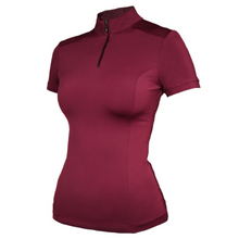 Load image into Gallery viewer, Equestrian Stockholm UV Protection Short Sleeve Top - Bordeaux
