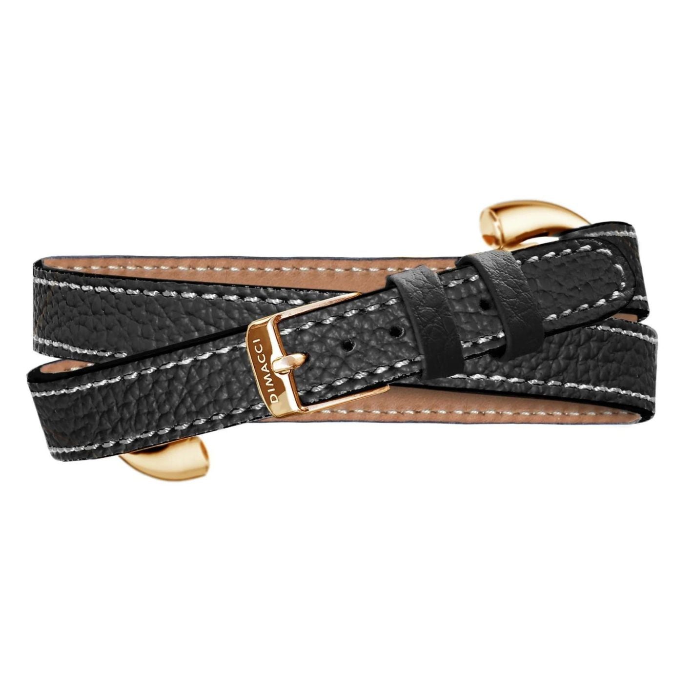 Dimacci Alba Double Wrap Bracelet - Black / Gold