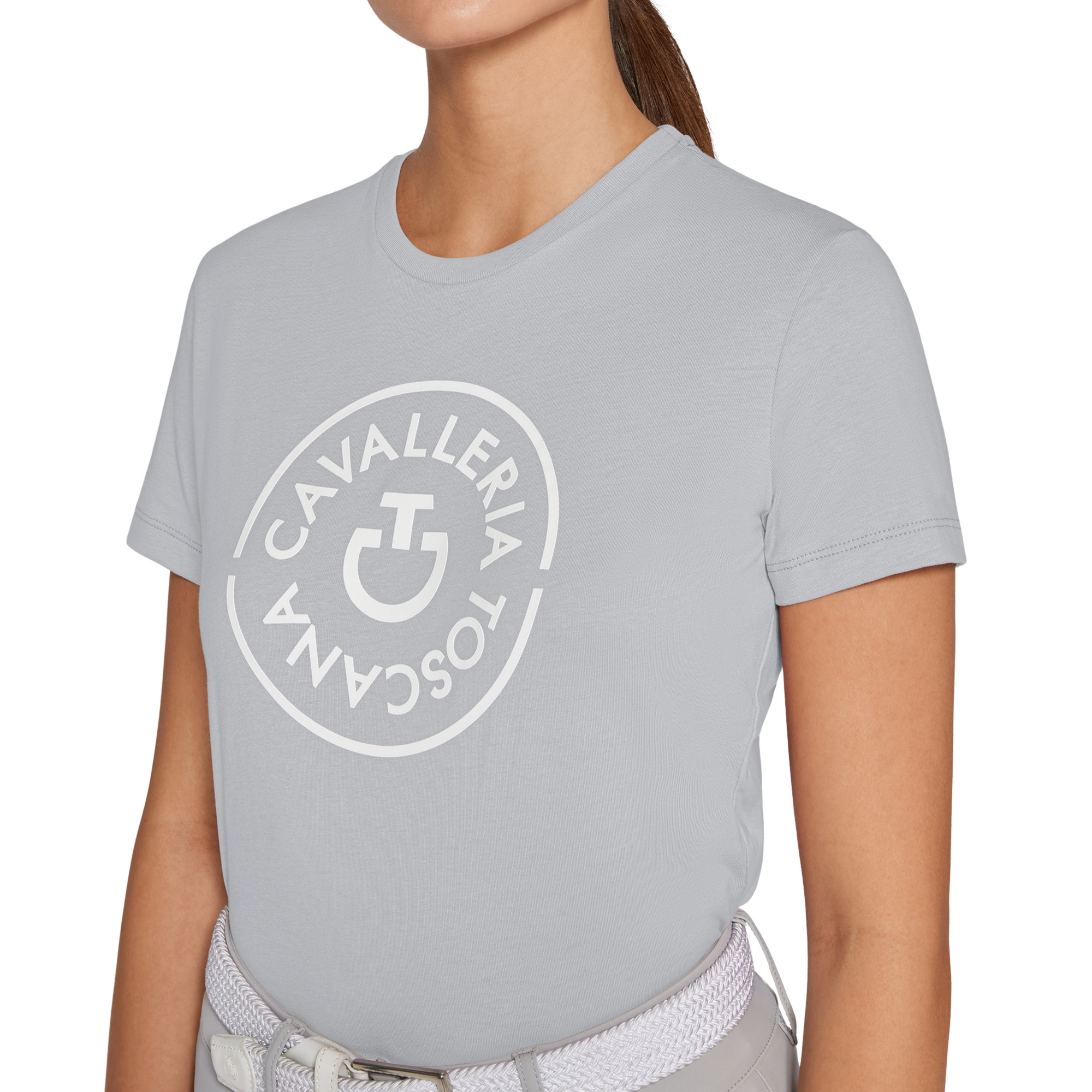 Cavalleria Toscana Double Orbit Cotton T-Shirt - Light Grey