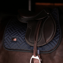 Load image into Gallery viewer, Equestrian Stockholm Jump Saddle Pad - Modern Dark Ocean
