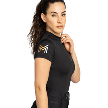 Load image into Gallery viewer, Maximilian Equestrian Short Sleeve Base Layer - Black/Gold
