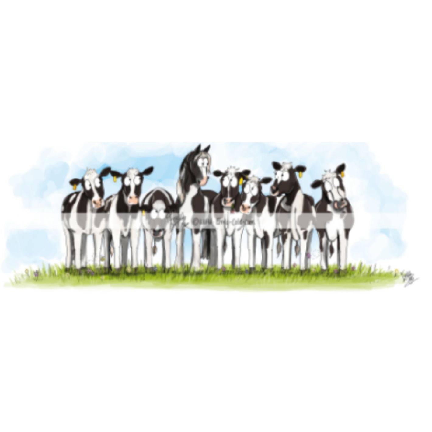 Emily Cole Fine Bone China Mugs - Cow Pony