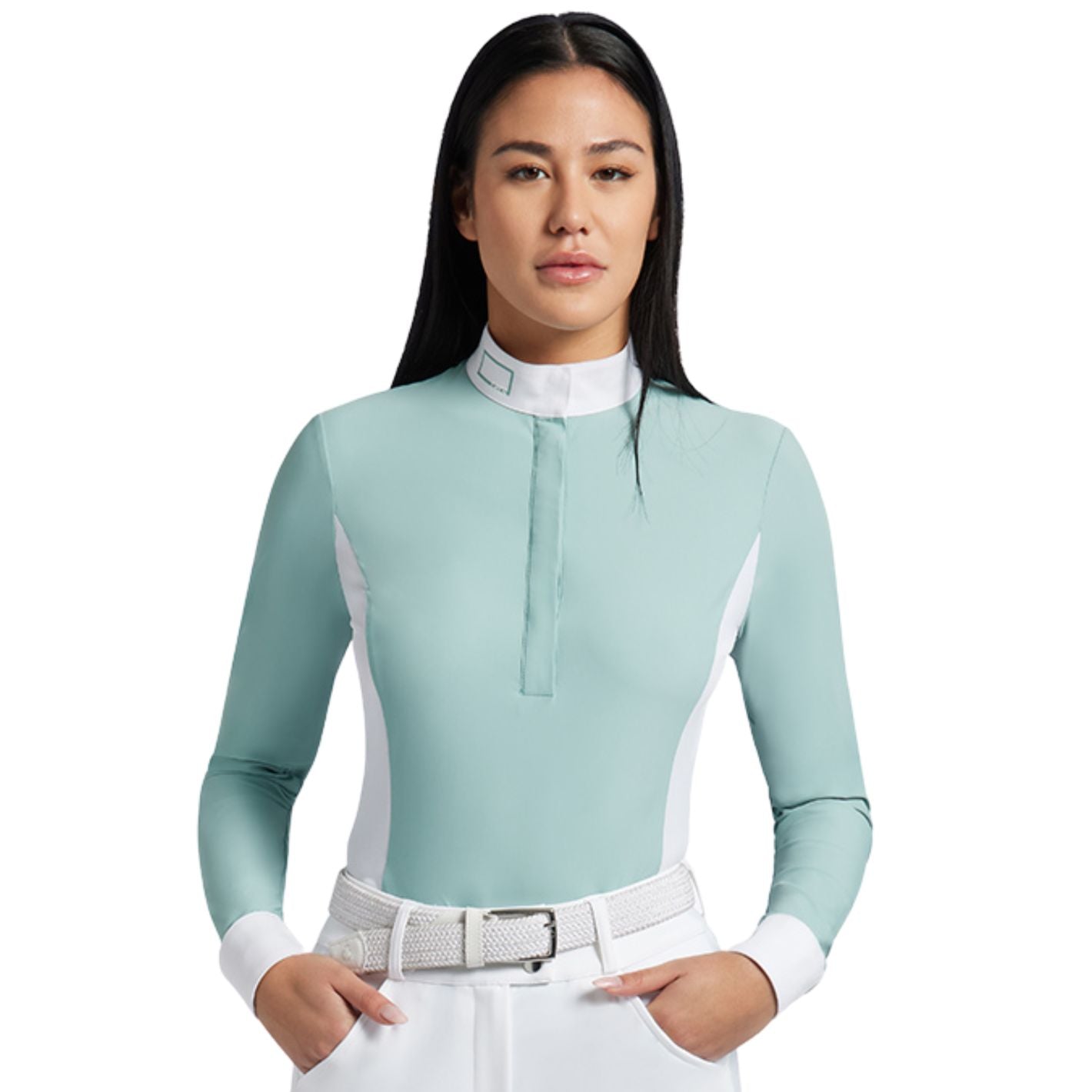 RG by Cavalleria Toscana Mesh & Jersey Long Sleeve Shirt - Light Green
