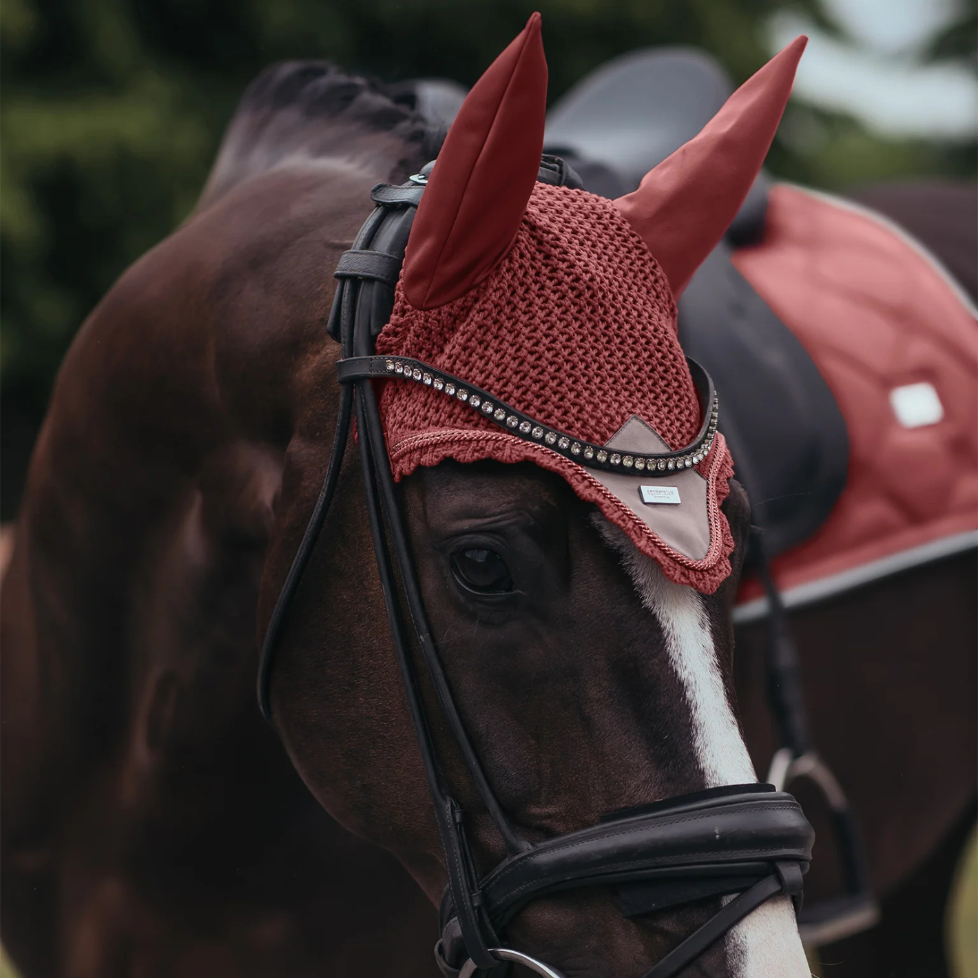 Equestrian Stockholm Ear Bonnet - Amber Rose
