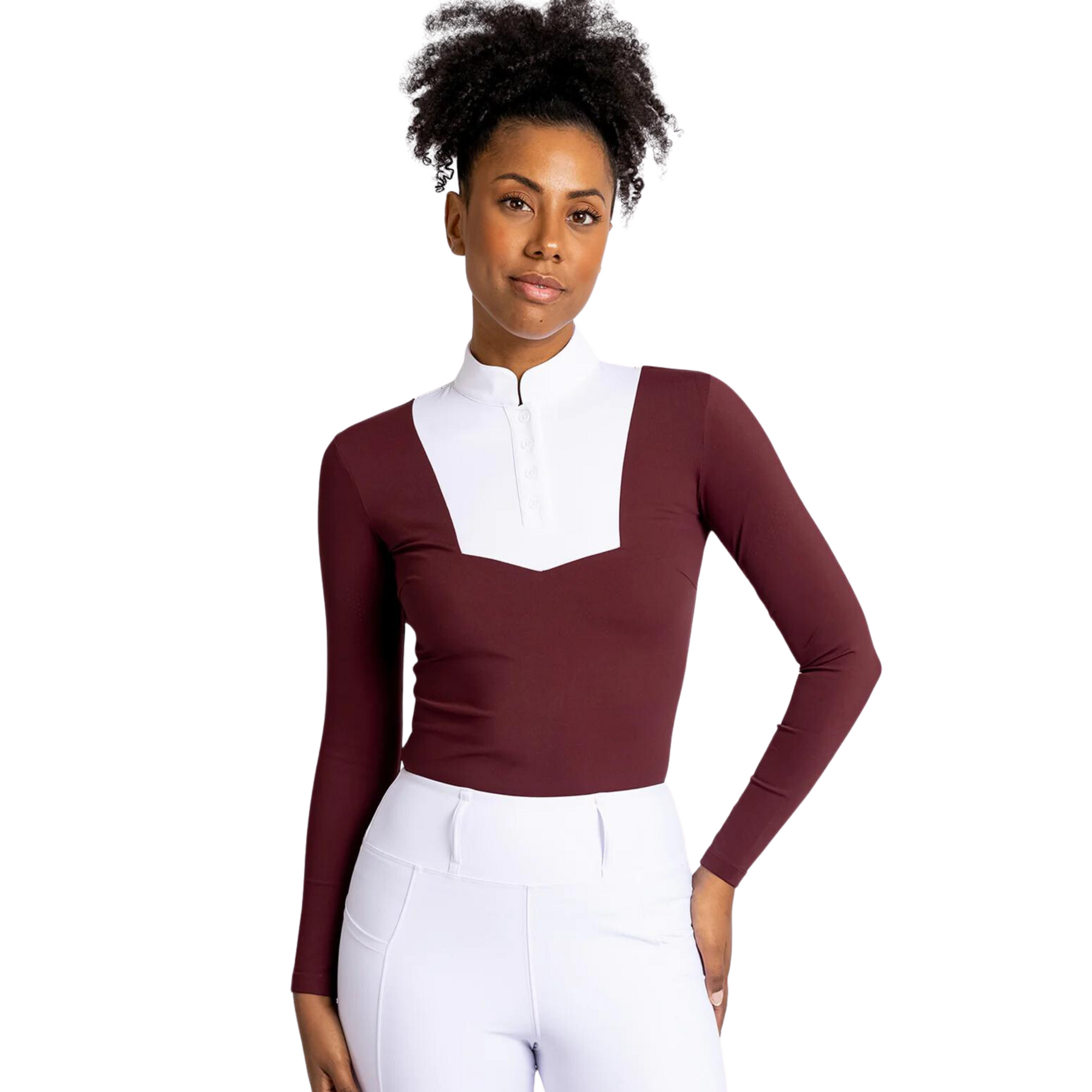 Maximilian Equestrian Sienna Long Sleeve Shirt - Burgundy