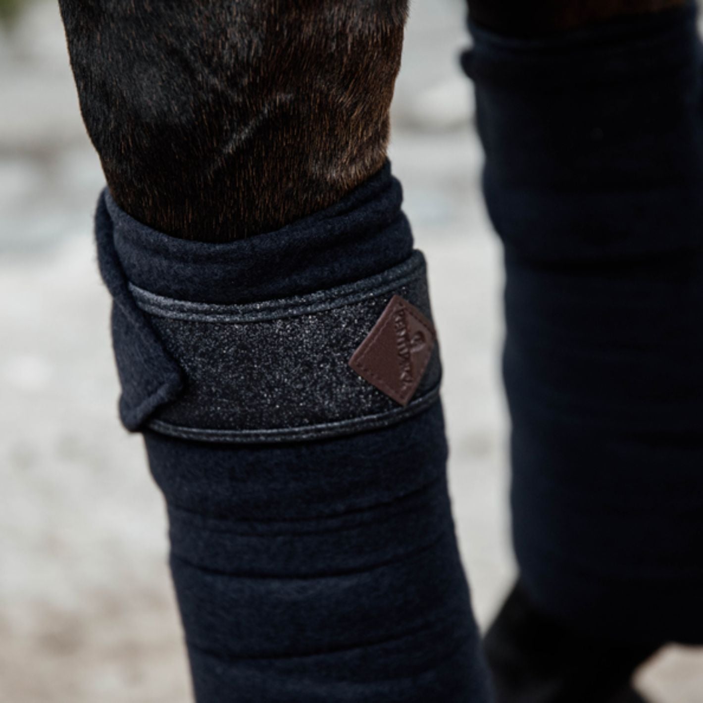 Kentucky Glitter Polar Fleece Bandages - Black
