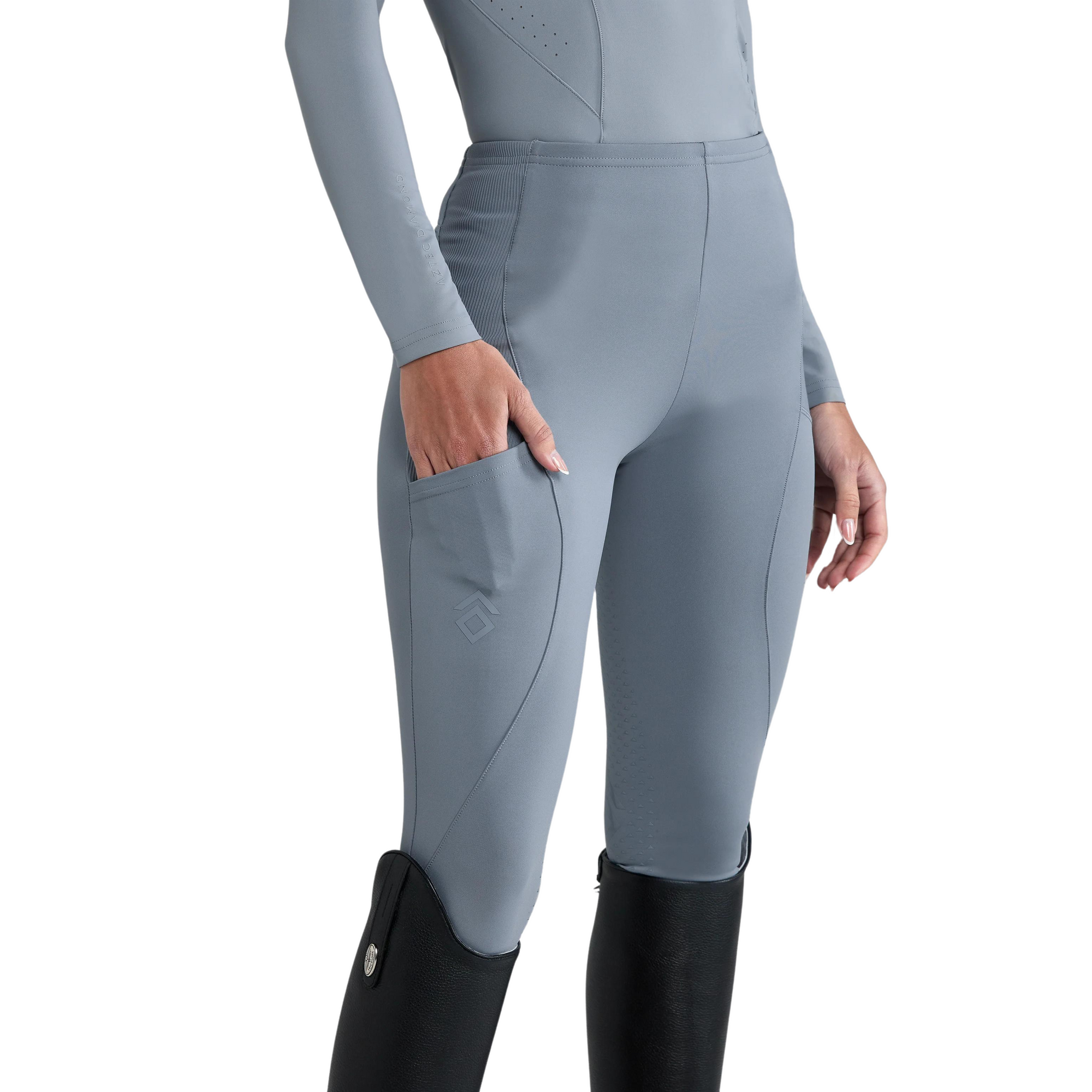 Aztec Diamond Core Leggings - Ash Blue