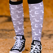 Load image into Gallery viewer, Dreamers &amp; Schemers Boot Socks - Grey Unicorn
