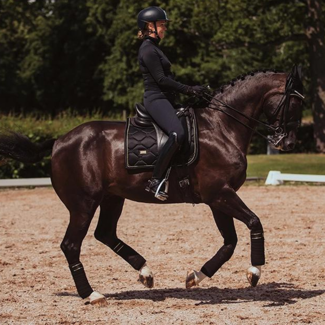 Equestrian Stockholm Dressage Pad - Black Gold