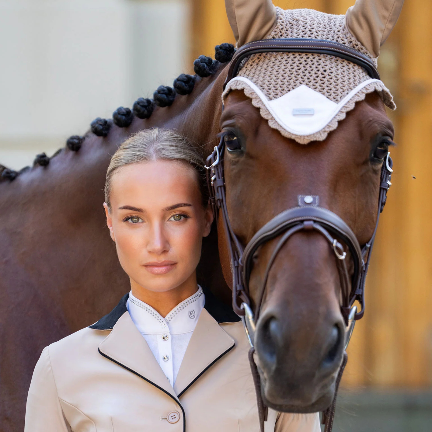 Equestrian Stockholm Ear Bonnet - Sand