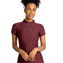 Load image into Gallery viewer, Maximilian Equestrian Short Sleeve Base Layer - Burgundy
