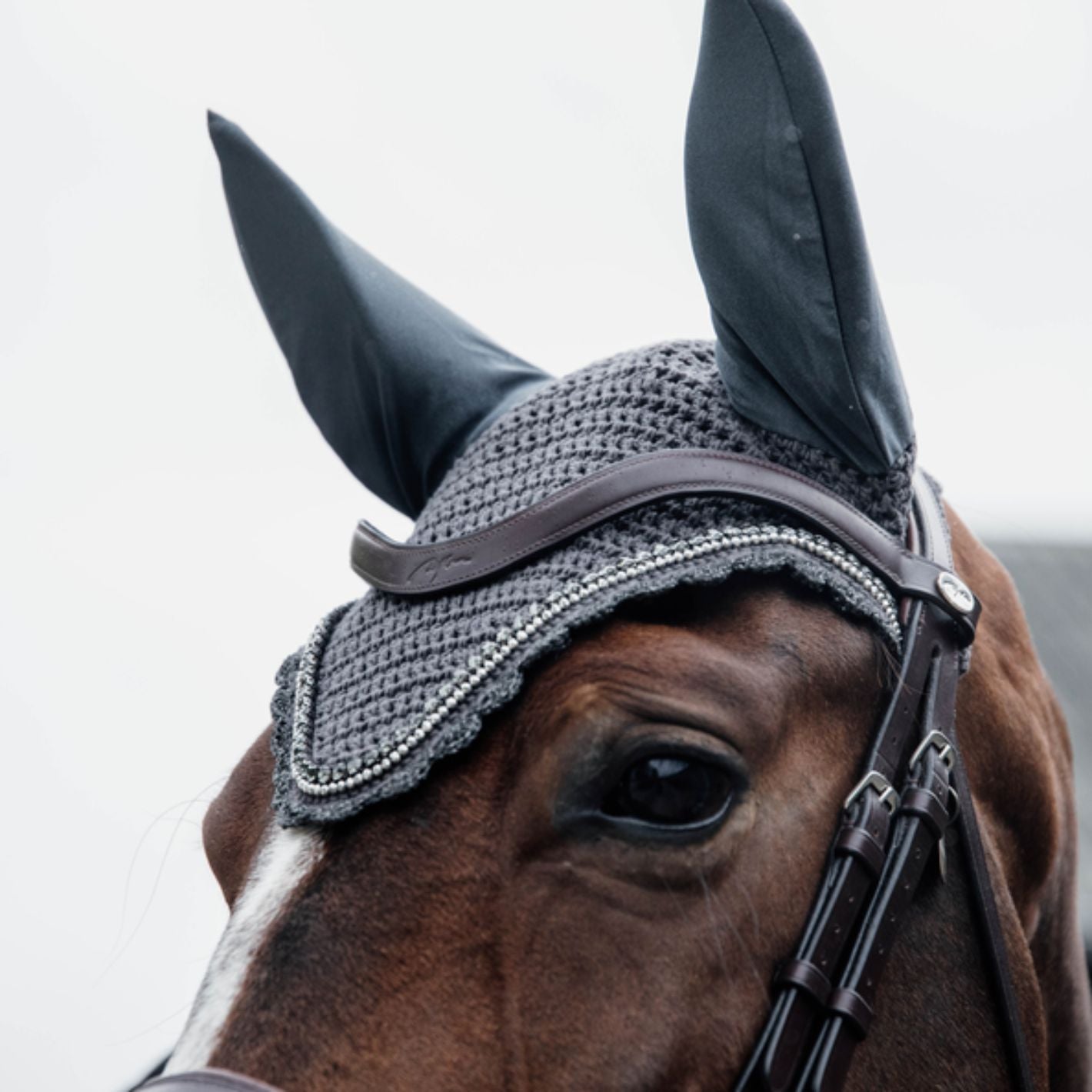 Kentucky Pearl & Stone Long Ear Bonnet - Grey