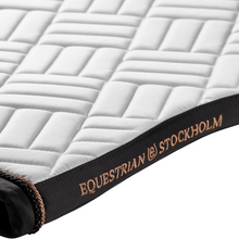 Load image into Gallery viewer, Equestrian Stockholm Dressage Saddle Pad - Modern White Dark Ocean
