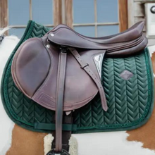 Load image into Gallery viewer, Kentucky Velvet Pearl Jump Saddle Pad - Pine Green

