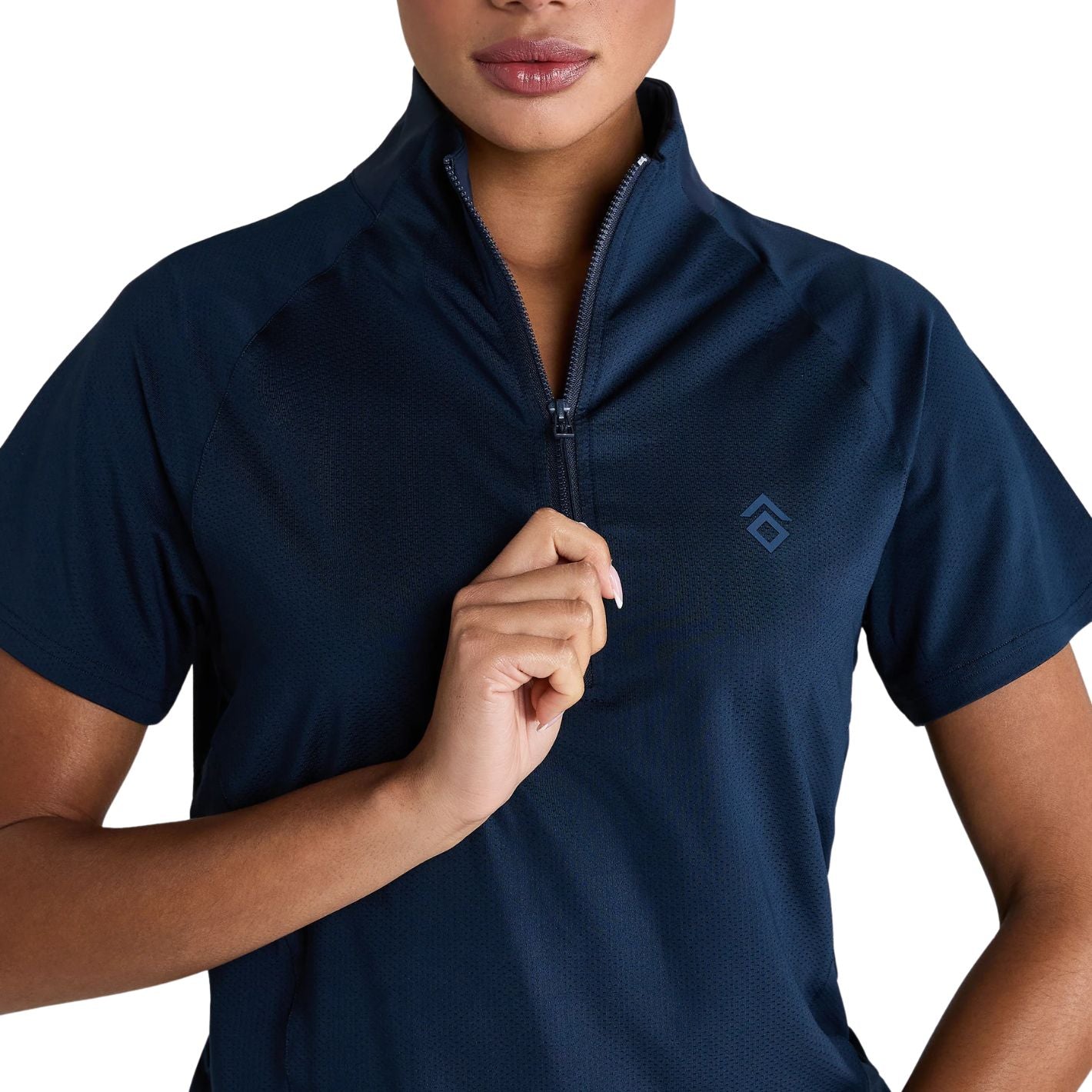 Aztec Diamond Short Sleeve Ventilated Shirt - Navy