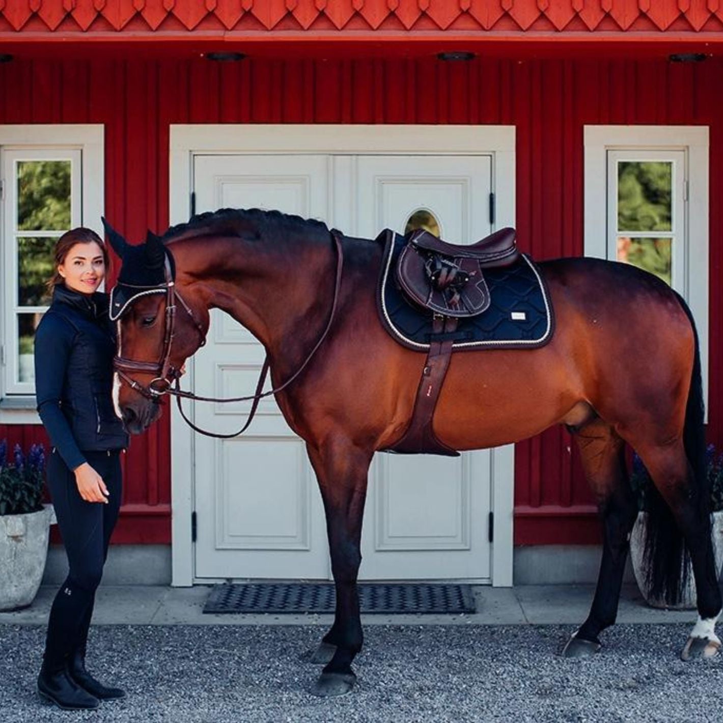 Equestrian Stockholm Ear Bonnet - Royal Classic