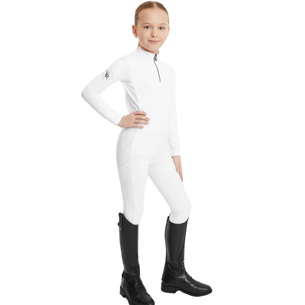 Aztec Diamond Kids Leggings - White