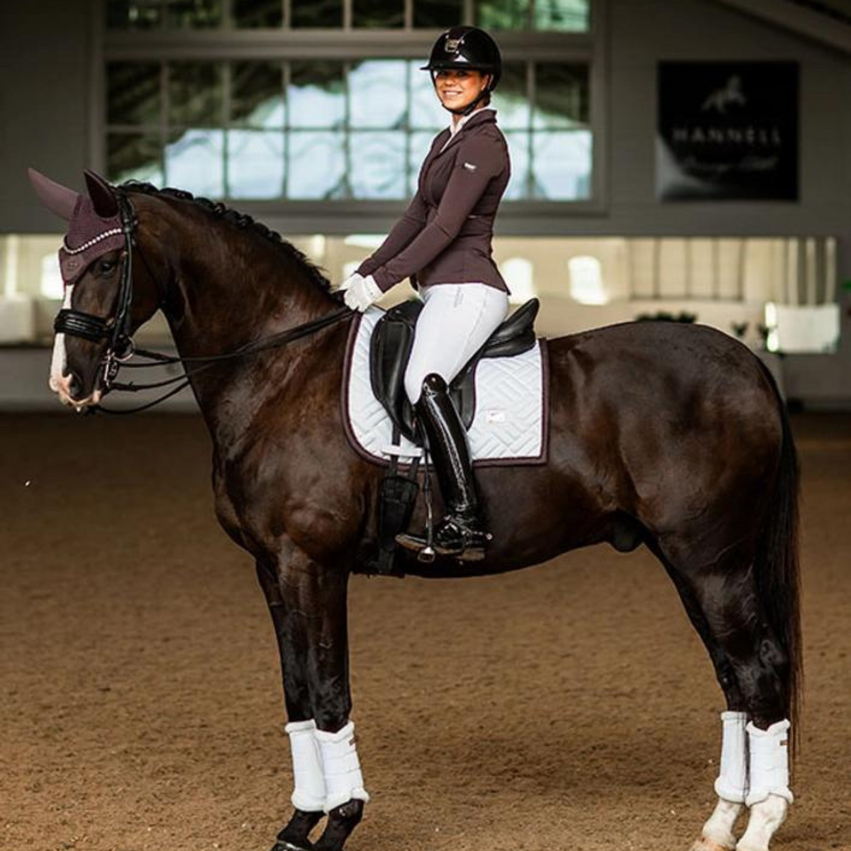 Equestrian Stockholm Dressage Pad - Modern White Moonless Night