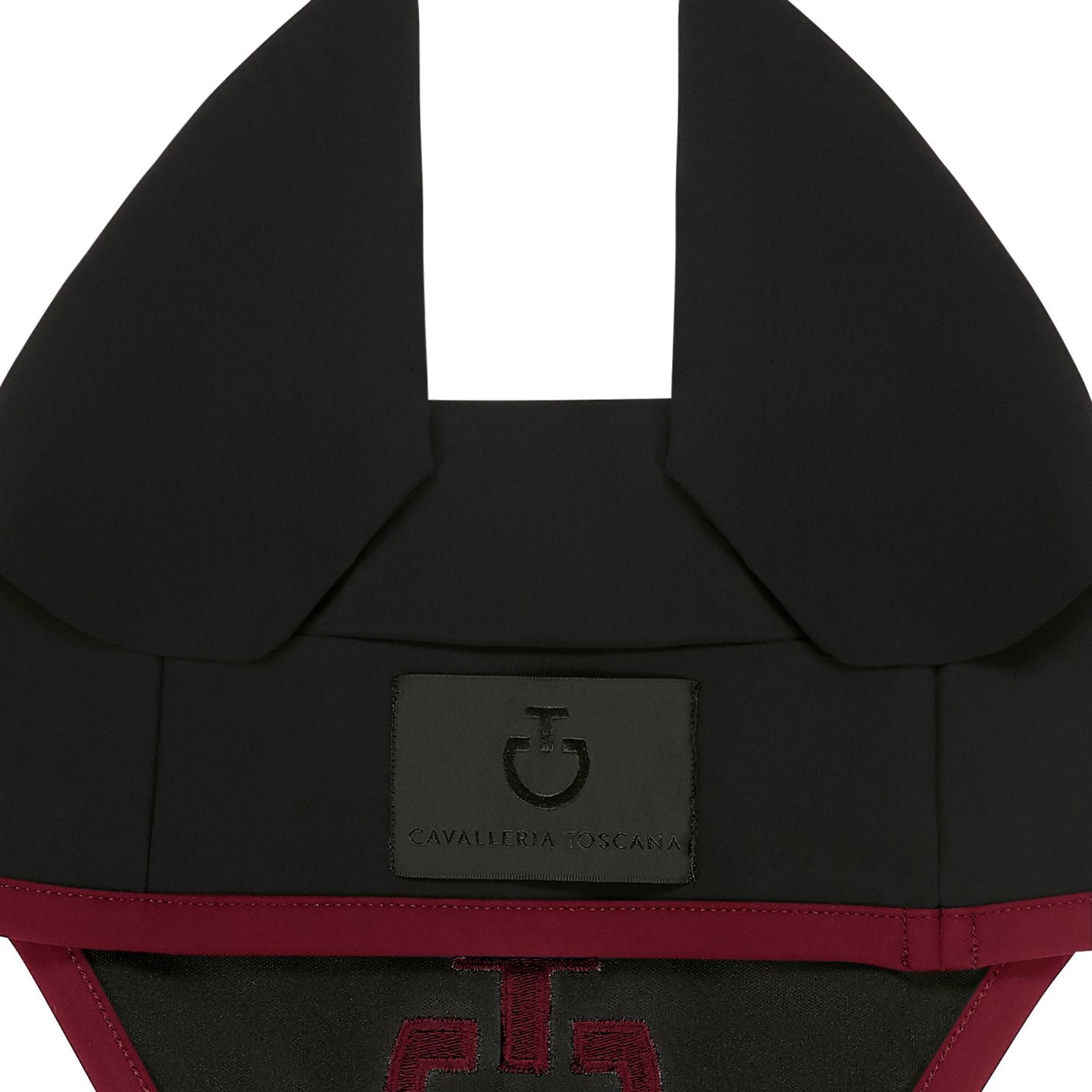 Cavalleria Toscana Light Weight Jersey Ear Bonnet - Black/Bordeaux