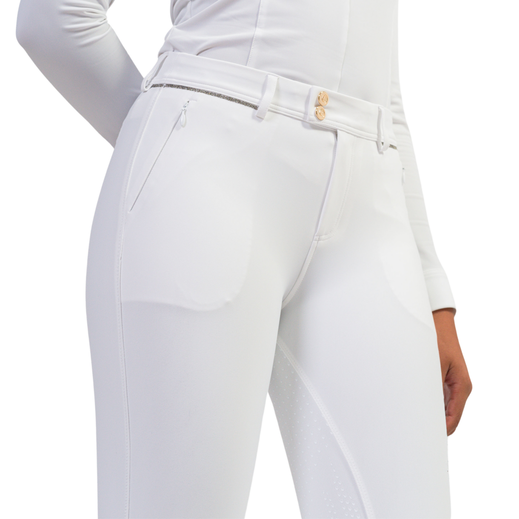 Samshield Celest High Waist Breeches - White / Champagne