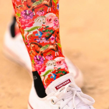 Load image into Gallery viewer, Dreamers &amp; Schemers Boot Socks - Pony Mac Orange Floral
