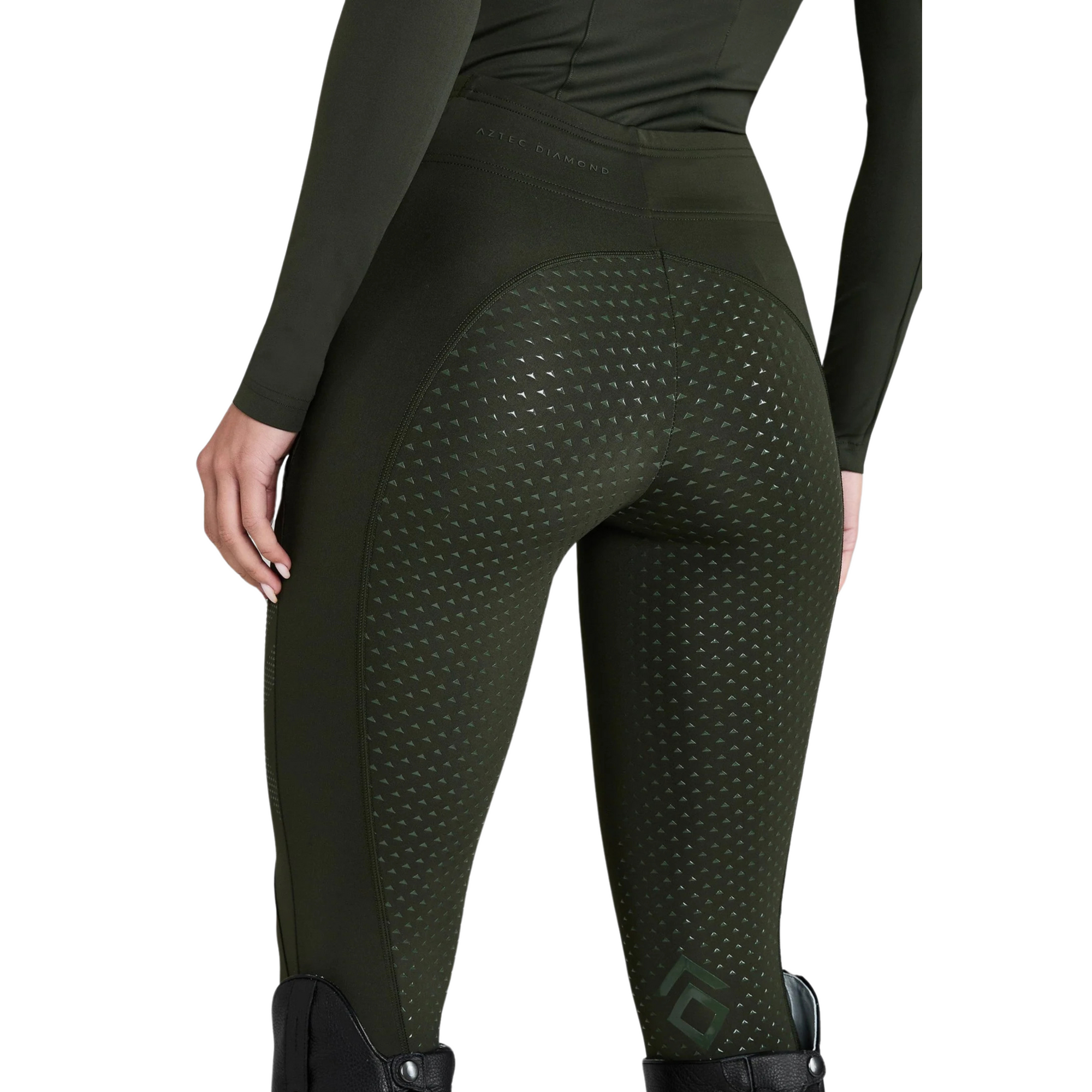 Aztec Diamond Core Leggings - Forest Green