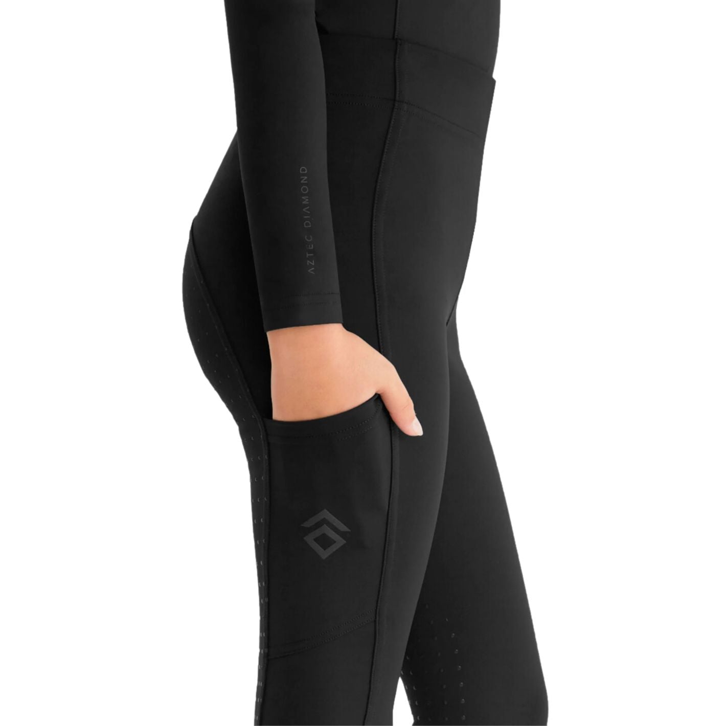 Aztec Diamond Kids Leggings - Black