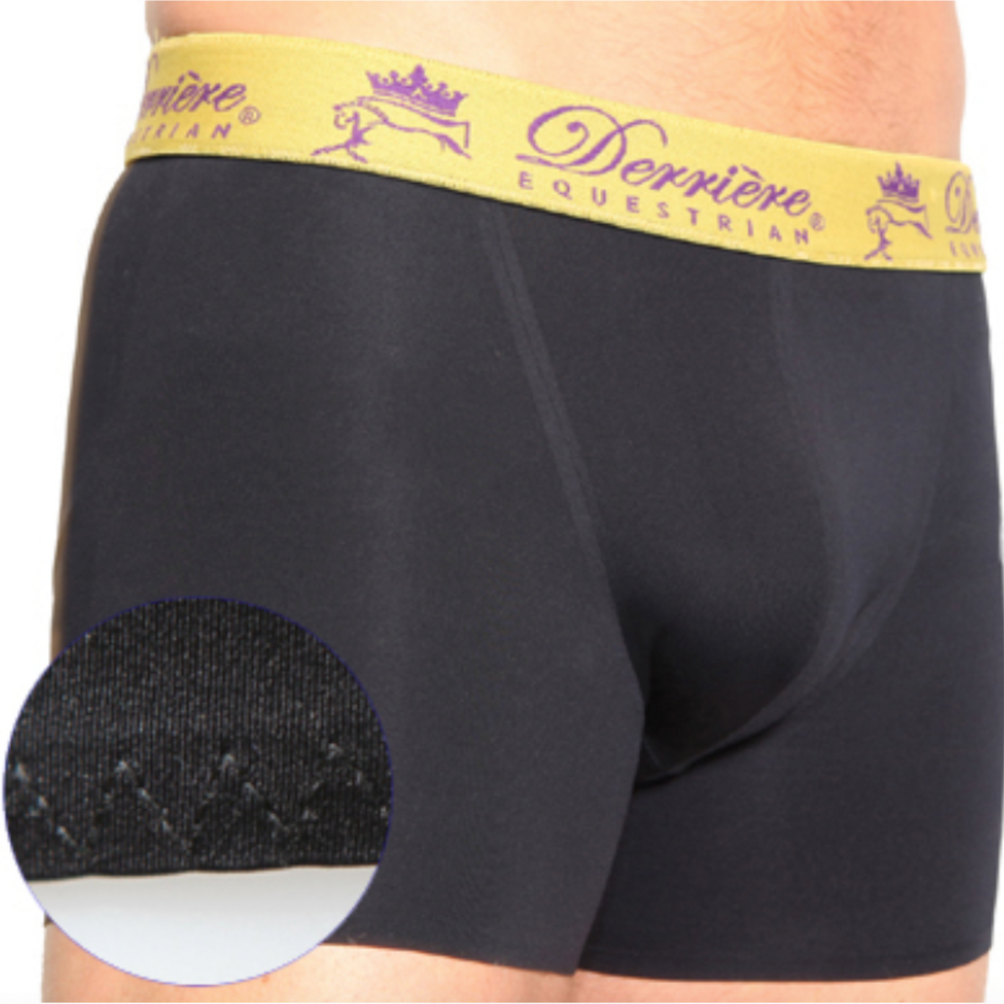 Derriere Equestrian Performance Men's Padded Boxer - Black