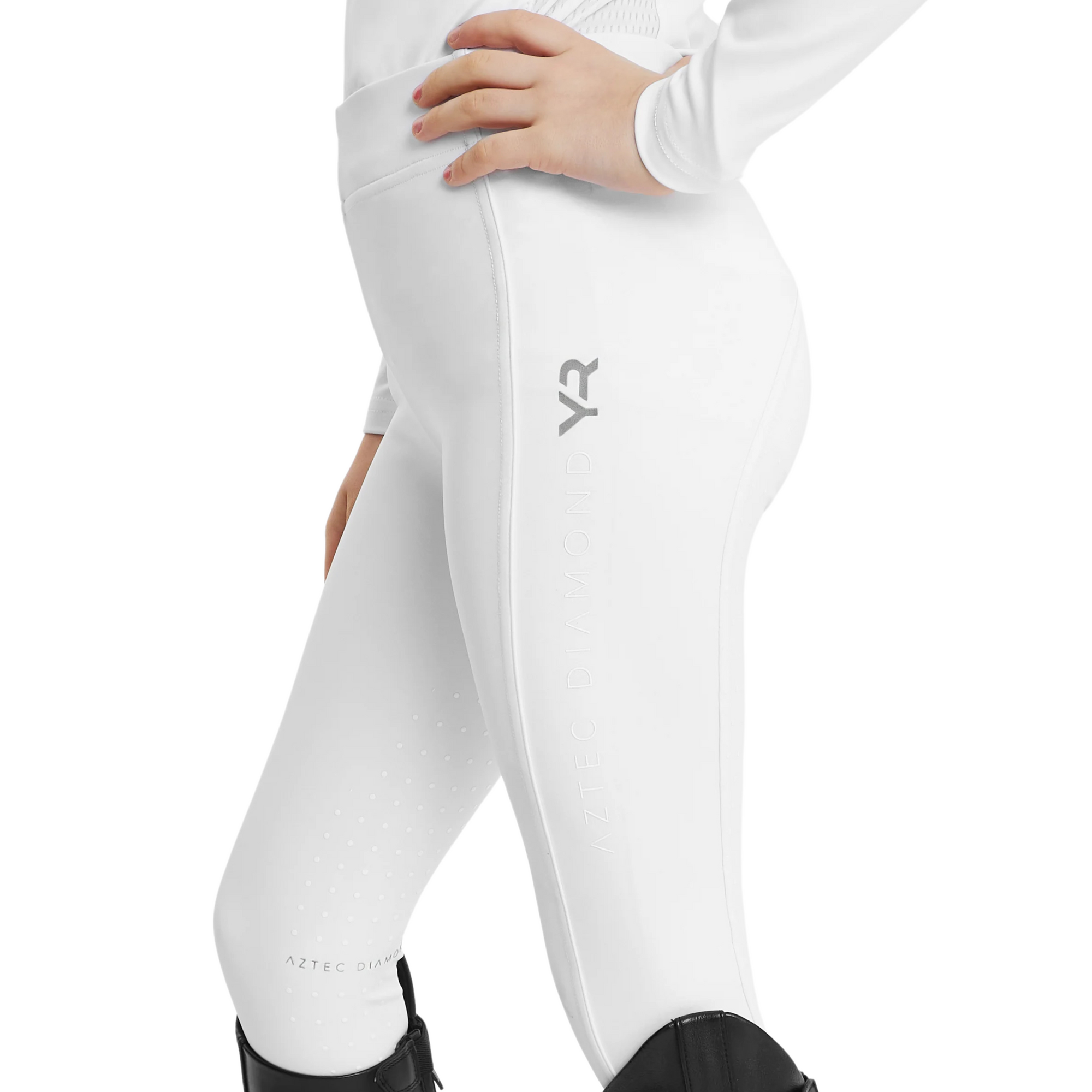 Aztec Diamond Kids Leggings - White