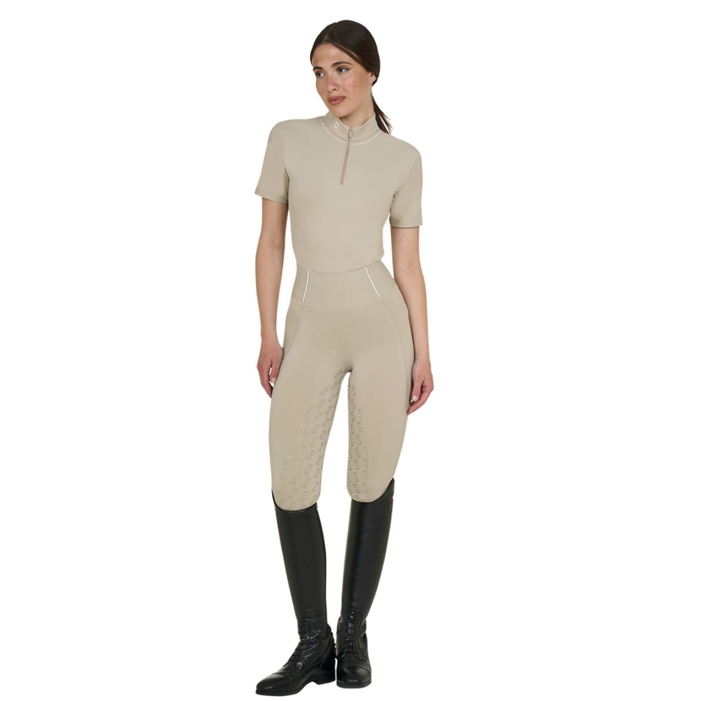 Equestro Pearl Training Polo Shirt - Oxford Tan