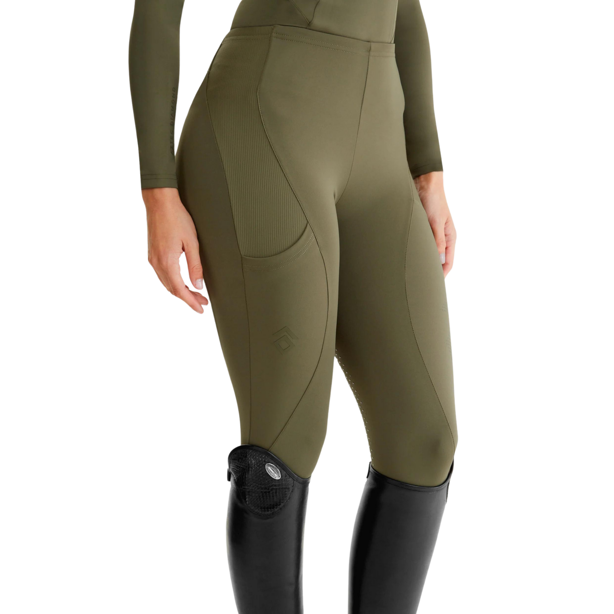 Aztec Diamond Core Leggings - Green