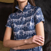 Ronner Plume Short Sleeve Steed Print - Shadow Blue