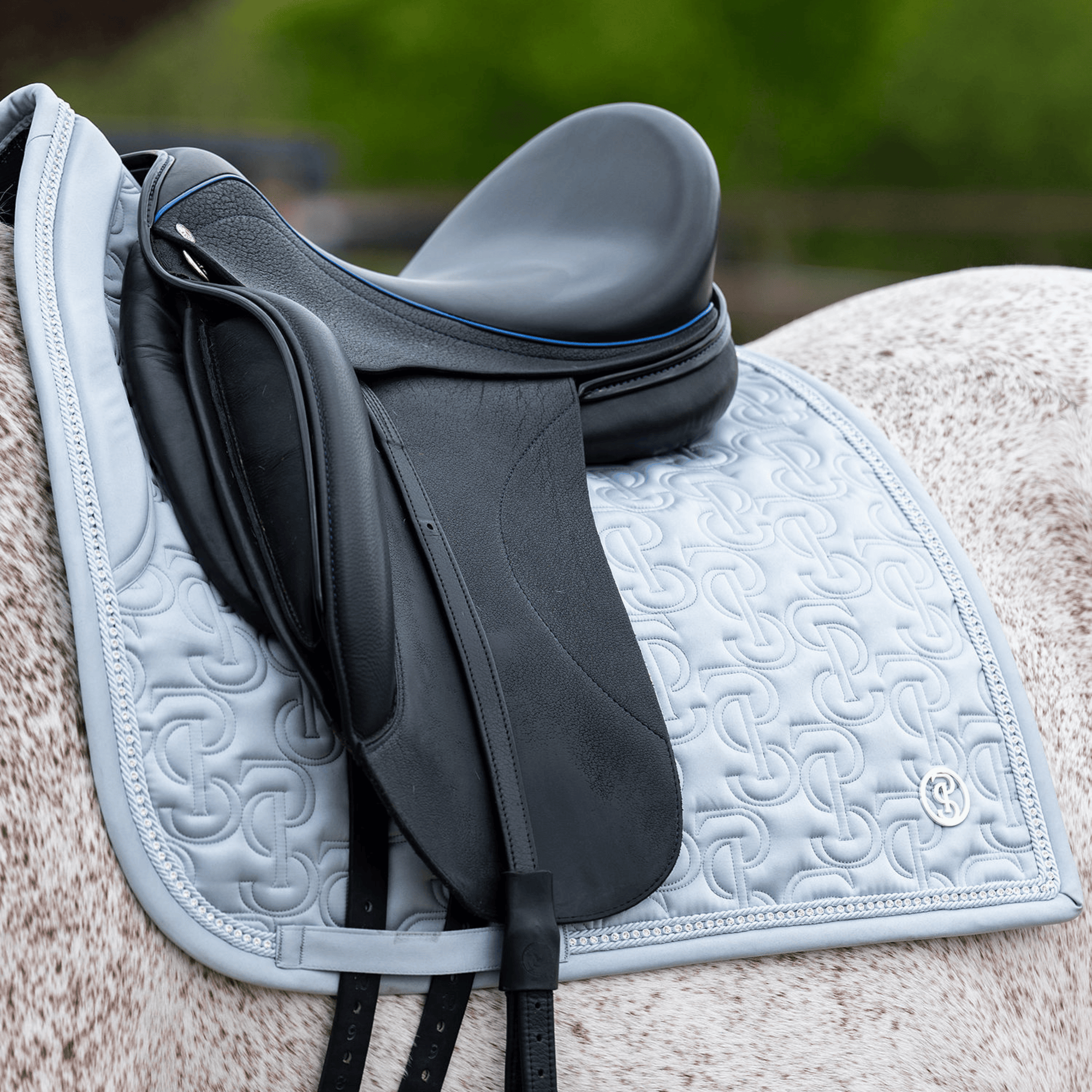PS of Sweden Crystal Satin Dressage Pad - Blue Whisper