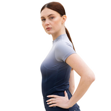 Load image into Gallery viewer, Maximilian Equestrian Ombre Short Sleeve Base Layer - Navy
