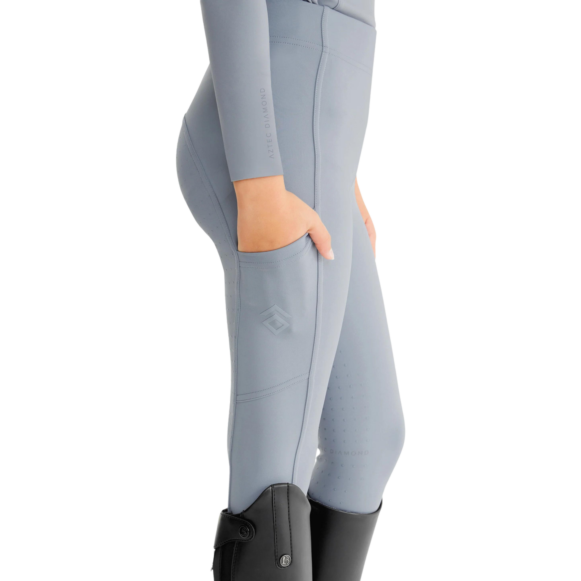 Aztec Diamond Kids Leggings - Ash Blue