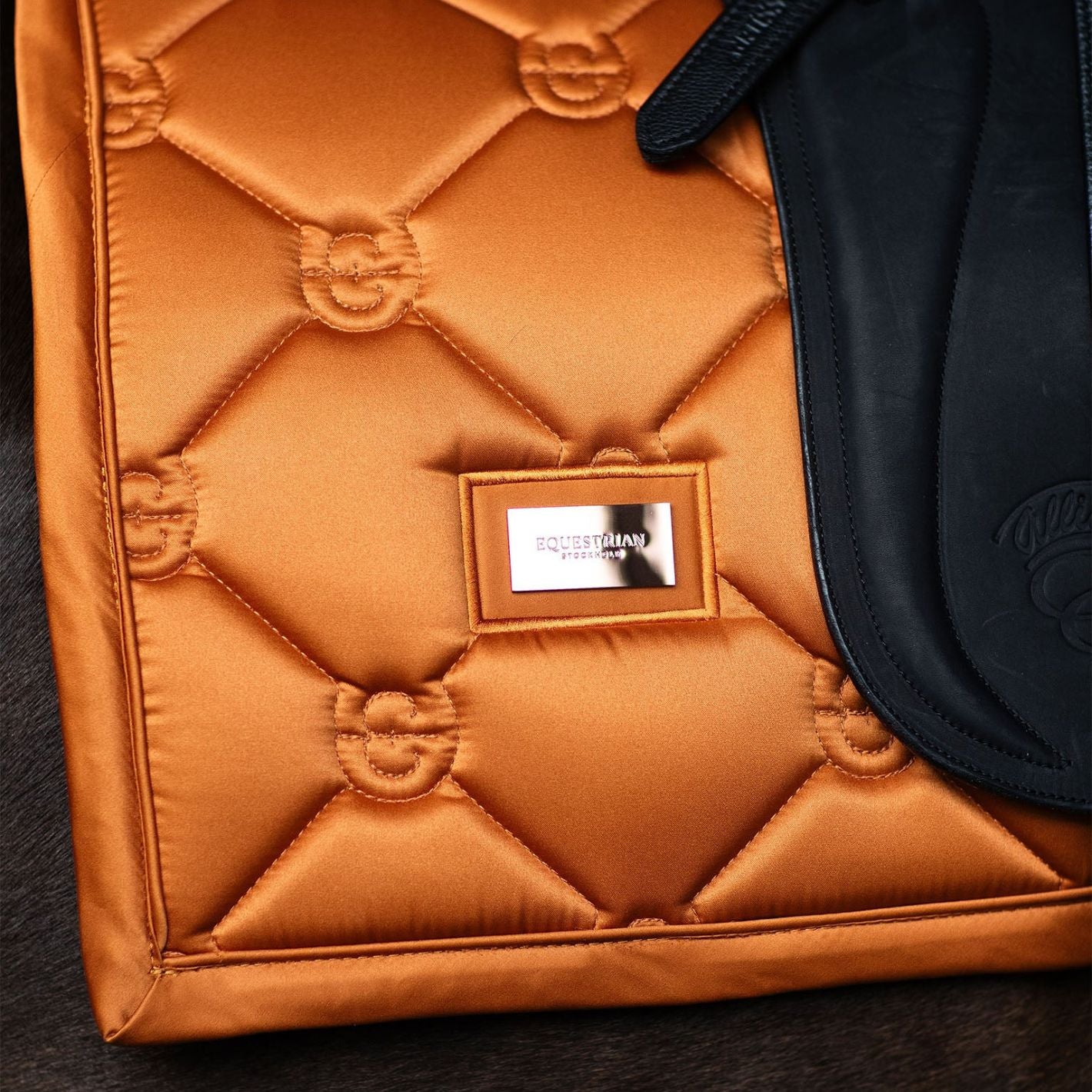 Equestrian Stockholm Satin Dressage Pad - Chestnut