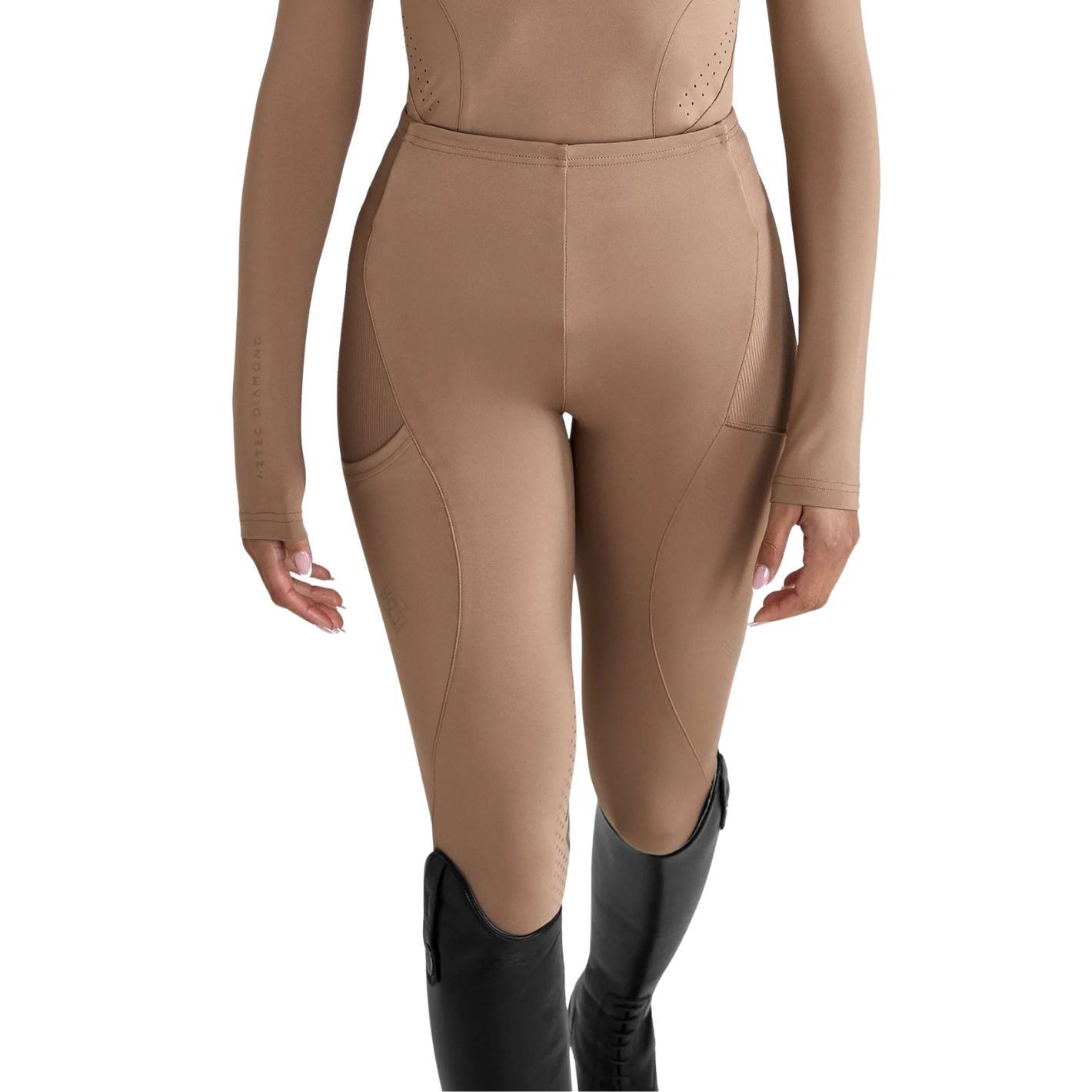 Aztec Diamond Core Leggings - Camel