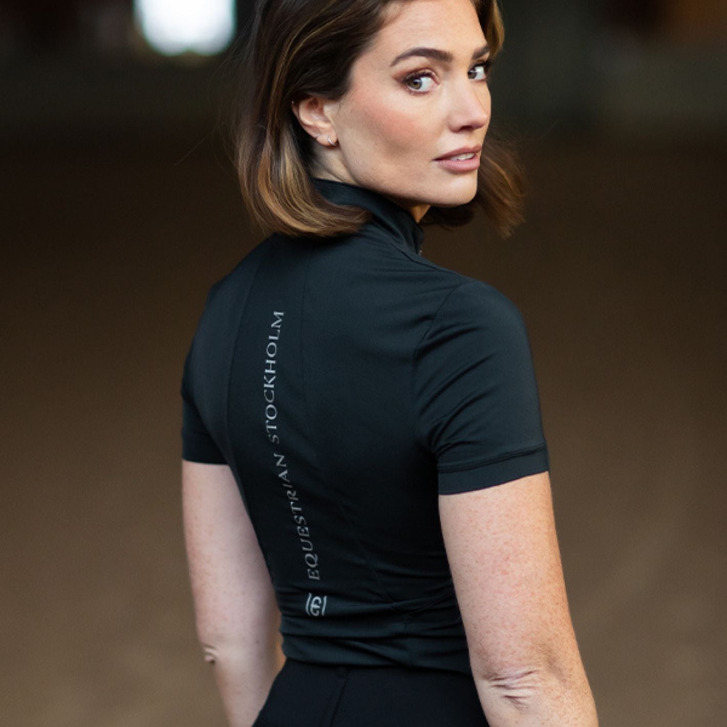 Equestrian Stockholm UV Protection Short Sleeve Top - Black Edition