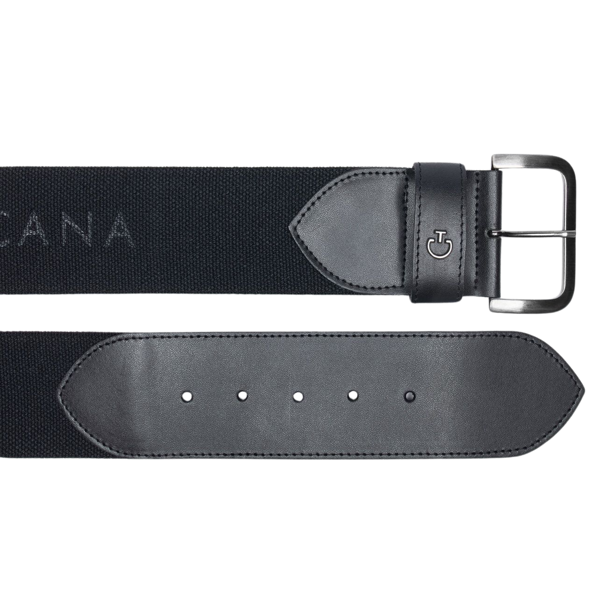 Cavalleria Toscana Ladies Elastic Jacquard Belt - Black