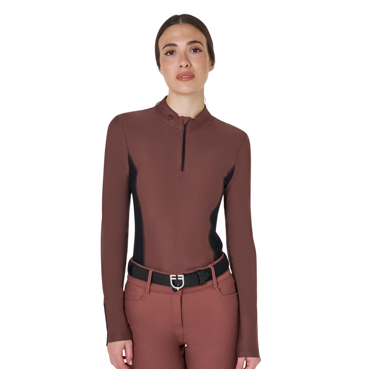 Equestro Long Sleeve Base Layer - Marron